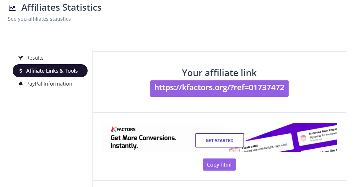 create your own affiliate link